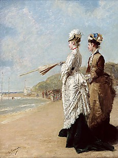 Charles Pecrus - Frauen am Strand von Trouville