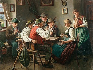 Emil Rau - Flirt in der Bergbauernstube