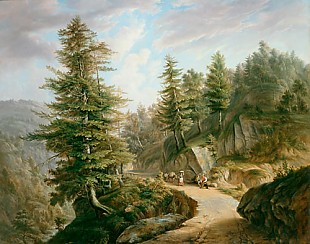 Frederik Hendrik Cornelis Dreiling - Rast in bewaldeter Gebirgslandschaft