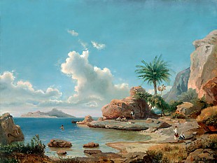Albert Flamm - Strandszene am Golf von Neapel