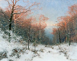 Heinrich (Henri) Gogarten - Winterabend im Walde