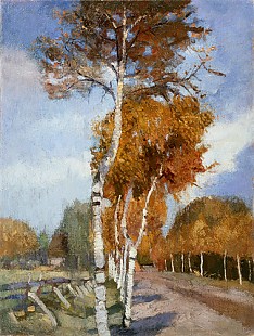 Carl Vinnen - Birkenallee im Herbst 