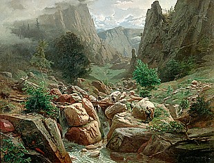 Carl Hübner - Wanderung im Hochgebirge 