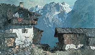 Oskar Mulley - Alpenlandschaft bei Soglio/Bergell