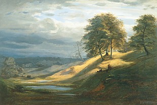 Friedrich Ernst Wolperding - Landschaft mit rastendem Wanderer 