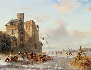 Nicolaas Johannes Roosenboom - Winterliches Eisvergnü̈gen