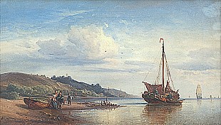 Franz Joh. Wilhelm Hünten - Strand bei Blankenese bei Altona