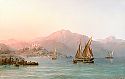 Mediterane Küstenlandschaft mit Segelbooten