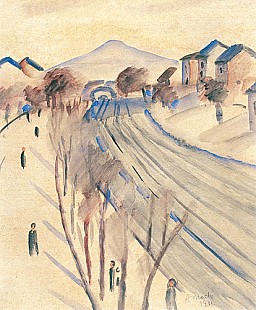 August Macke - Ölberg mit Bahngeleise