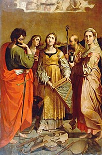 Raffaello Santi - Die heilige Cäcilie mit den Heiligen Paulus, Johannes, Augustinus und Magdalena