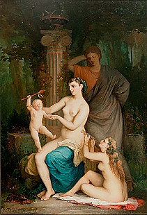 Paul Prosper Tillier -  Mythologische Szene mit Venus, Nymphen und Bacchusknaben 
