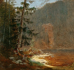 Carl Spitzweg - Felsenschlucht mit Bachlauf in der Nähe von Lenggries