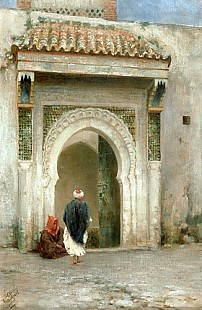 Felix Possart - Zwei Orientalen vor dem Tor zu einem Palast im Tanger