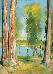 Lesser Ury - Sommertag an einem märkischen See 