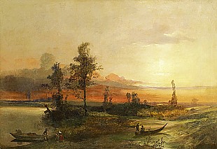 Wilhelm Krause - Märkische Seelandschaft im Abendrot