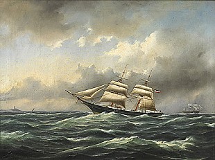 Govert van Emmerik - Brigg auf hoher See