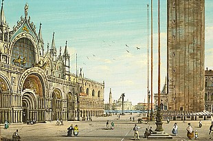 Italienischer Vedutenmaler - Das Portal des Markusdoms in Venedig