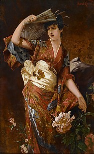 Conrad Kiesel - Dame mit Fächer