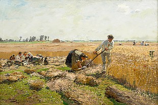 Hugo Mühlig - Getreideernete am Niederrhein