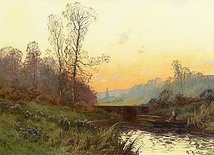 Eugen Galien-Laloue - Herbstabend am Fluß