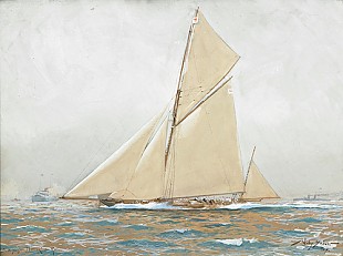Willy Stöwer - S. M. Yacht Meteor im Rennen