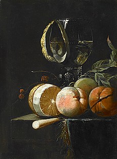 Willem Kalf - zugeschr. - Früchtestillleben mit Römer 