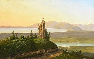 Karl Christian Sparmann - Abendstimmung am Bodensee mit Burgruine