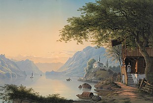 Johann Ludwig Bleuler - Abendstimmung an einem Schweizer See