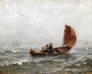 Hans Andreas Christian Dahl - Segelpartie an der norwegischen Küste