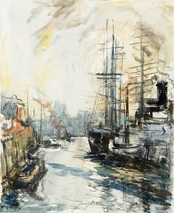 Johan Barthold Jongkind - Morgenstimmung im Hafen von Dordrecht