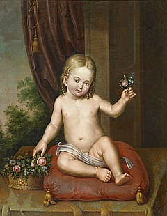 Johann Baptist Dollenbacher - Mädchen mit Blumen 