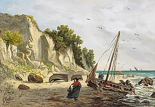 Oskar Kroll - Fischer an der Küste von Rügen 