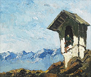 Oskar Mulley - Alpenlandschaft mit Bildstock