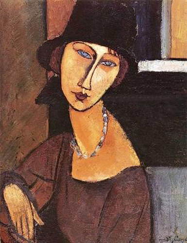 Amadeo Modigliani - Jeanne Hebuterne mit Hut