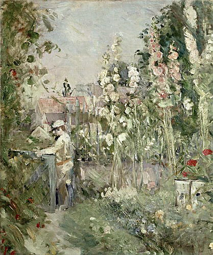 Berthe Morisot - Junge bei den Stockrosen