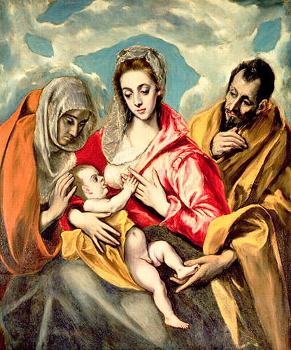 El Greco (Domenico Theotocopuli) - Jungfrau Maria mit Jesus und St. Anna und Joseph