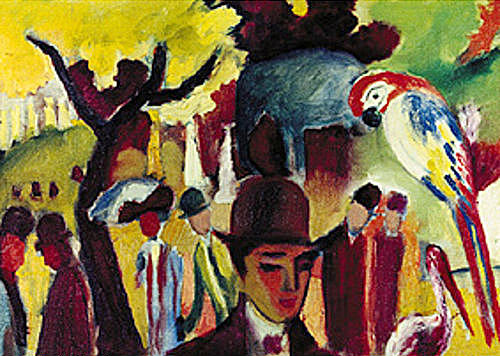 August Macke - Kleiner Zoologischer Garten in Braun und Gelb