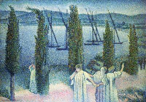 Henri-Edmond Cross - Küstenlandschaft mit Cypressen