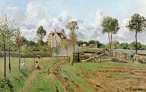 Camille Pissarro - Landschaft, Louveciennes