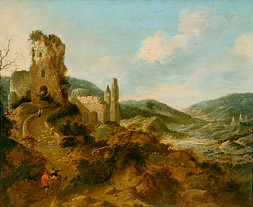 Pieter II de Witte - Landschaft mit Burgruine 