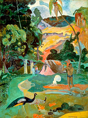 Paul Gauguin - Landschaft mit Pfauen
