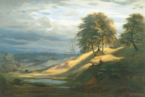 Friedrich Ernst Wolperding - Landschaft mit rastendem Wanderer