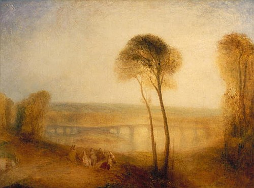 Joseph Mallord William Turner - Landschaft mit Walton Brücke, 1845