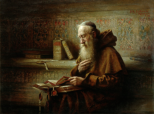 Richard Linderum - Lesender Mönch