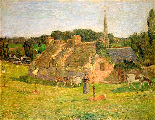 Paul Gauguin - Lollichon's Feld und the Kirche von Pont-Aven