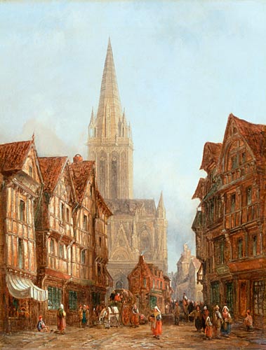 Henry Thomas Schäfer - Markttag in einer normannischen Stadt