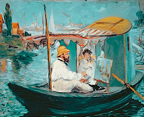 Edouard Manet - Monet in seinem Studio-Boot