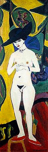 Ernst Ludwig Kirchner - Nackte Frau mit Hut