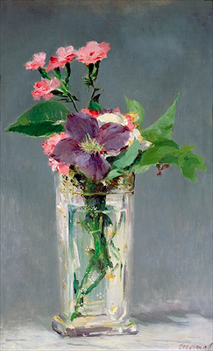 Edouard Manet - Nelken und Clematis in einer Kristallvase