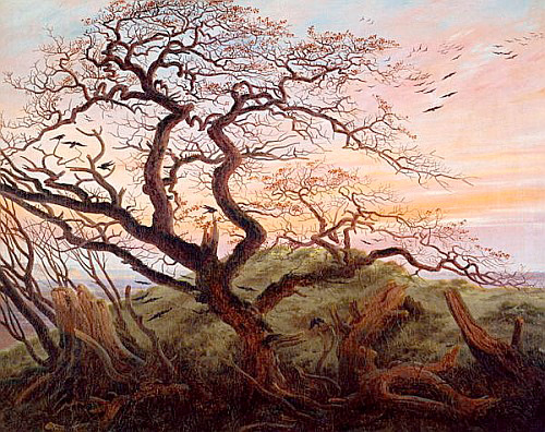 Caspar David Friedrich - Rabenbaum (Kahler Baum an der Küste Rügens, oder: Krähenhorst auf Rügen).